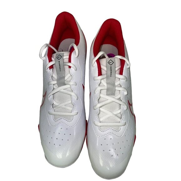 NEW! Nike Alpha Huarache 4 Keystone White Red Baseball Cleat Men's Size 10.5 - Picture 5 of 10